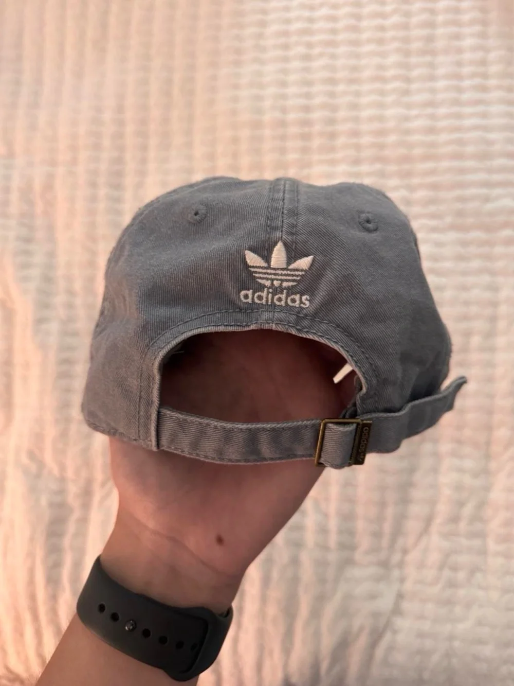 Adidas blue/gray relaxed strap back hat